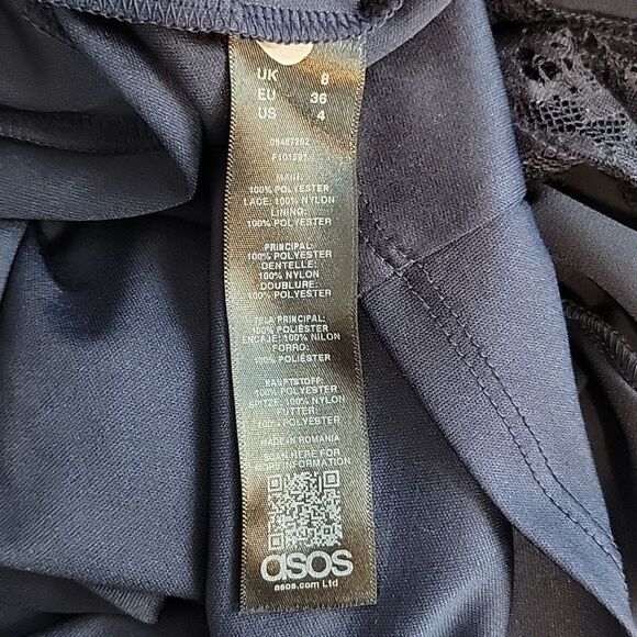 Asos special occasion midi dress in navy Women's Size 4 - Picture 15 of 15